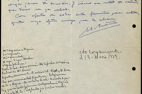 Dimisión1. Carta de Manuel Azaña a José Giral, ministro sin Cartera de la República, en la cual le refiere las razones que le llevaron a pre...